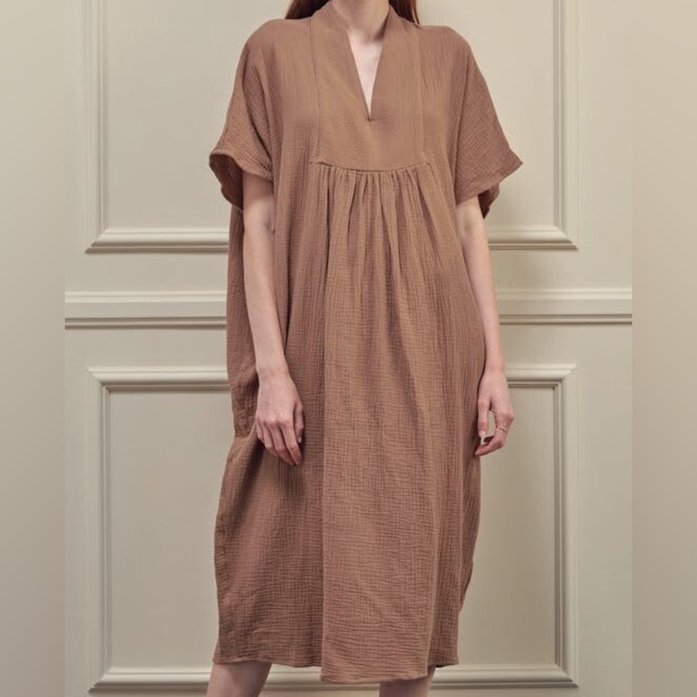 A Mente Loose Fit Midi Dress Brown